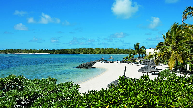 Le Touessrok, Mauritius, holiday, ocean, honeymoon, escape, pool, sea, lagoon, beach, fantasy, sand, indian ocean, mauritius, tropical, HD wallpaper