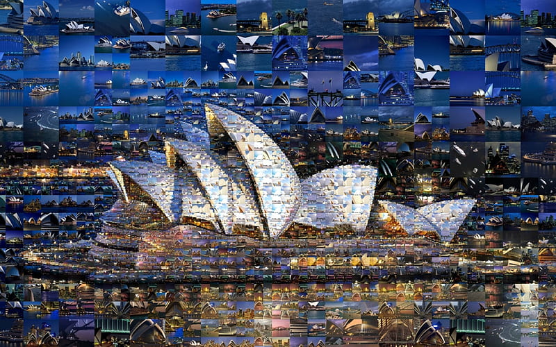 Sidney Opera House, travel, abstract, city, sidney, texture, australia, white, opera, blue, night, HD wallpaper