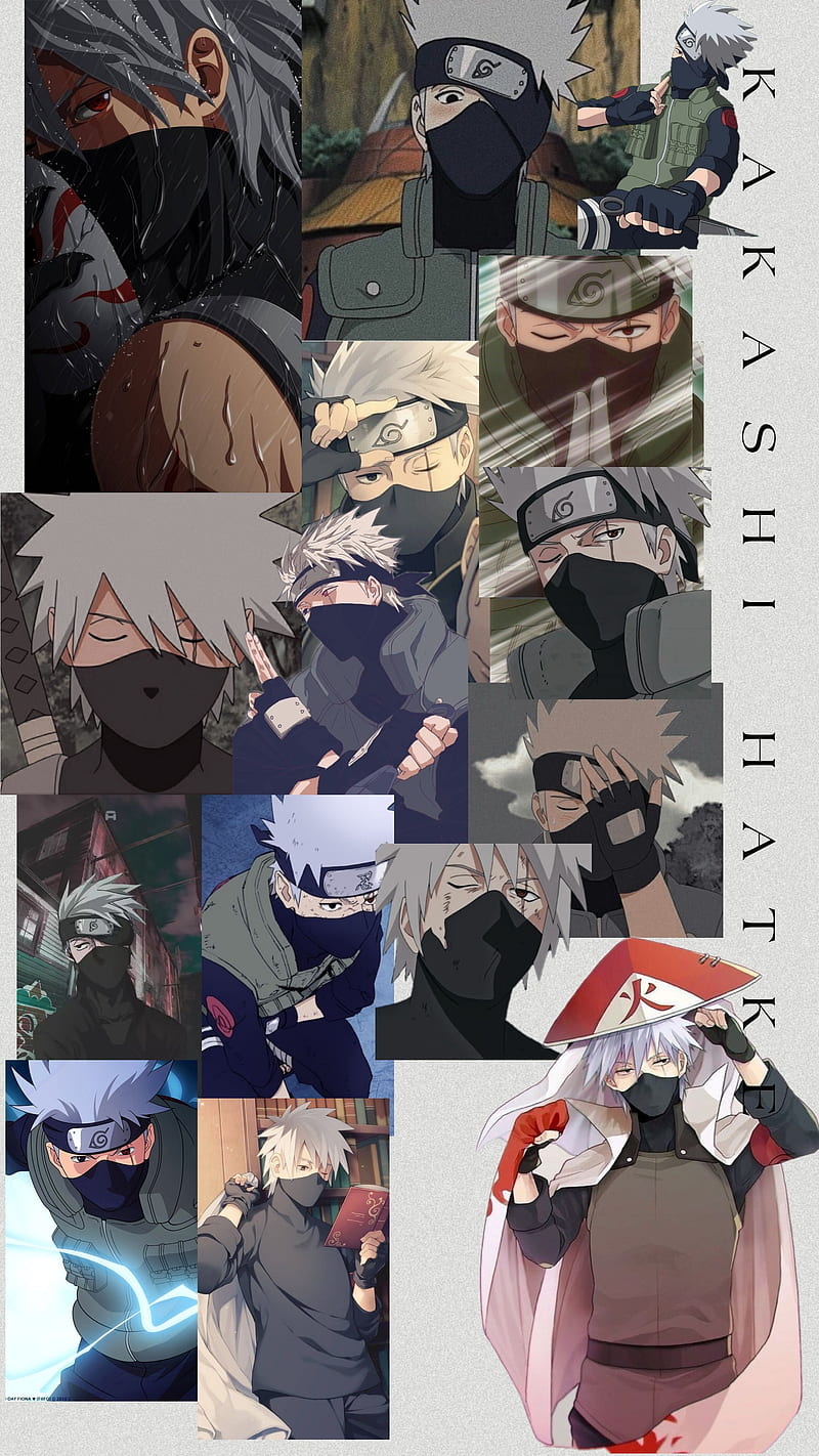 Kakashi Hatake, art, black hair, Naruto Shippuden, White fang, Naruto, Copy Ninja, HD phone wallpaper