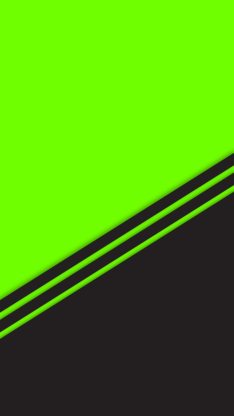 Abstract black & green, bonito, desenho, flat, lines, modern, simple, HD phone wallpaper