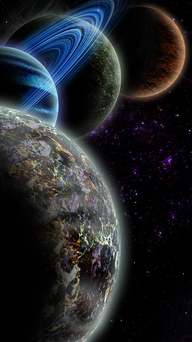 Planets in the galaxy, universe, space, stars, jupiter, colorful, HD phone  wallpaper | Peakpx