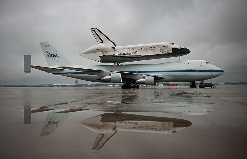 Reflection, Aircraft, Vehicles, Space Shuttle Discovery, Space Shuttles, HD wallpaper