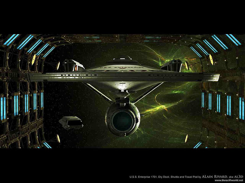 Enterprise 1701 in dry dock, star trek, enterprise, HD wallpaper