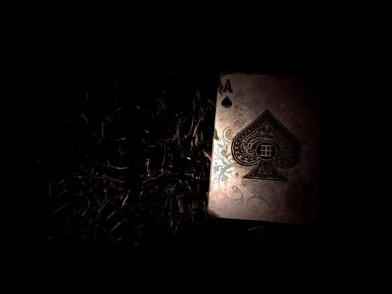 Ace of spades, game, black, ace, card, nice, poker, spades, dark, awesome, HD wallpaper