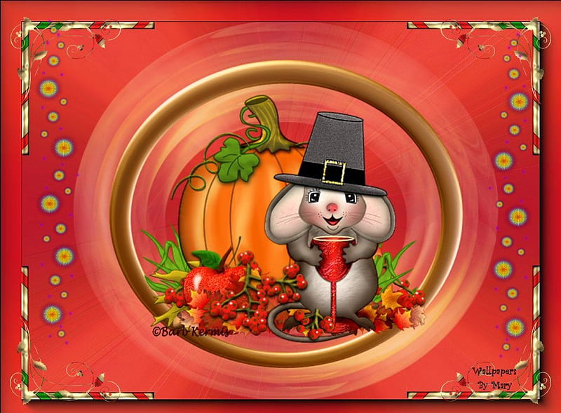 Thanksgiving Goodies, autumn, holidays, mice, thanksgiving, HD wallpaper