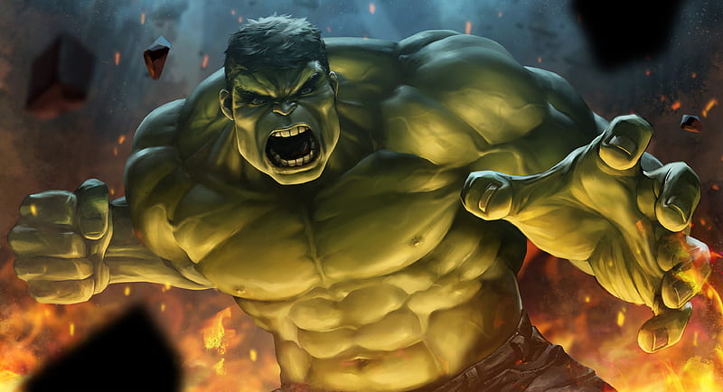 Hulk Smash Art, hulk, artwork, digital-art, superheroes, HD wallpaper