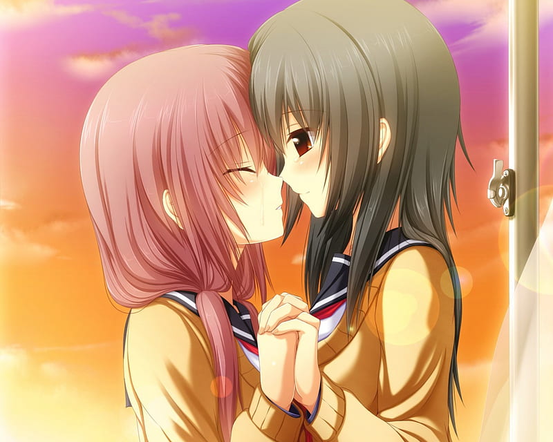 Dont Leave Me Green Anime Love Girls Pink Hd Wallpaper Peakpx