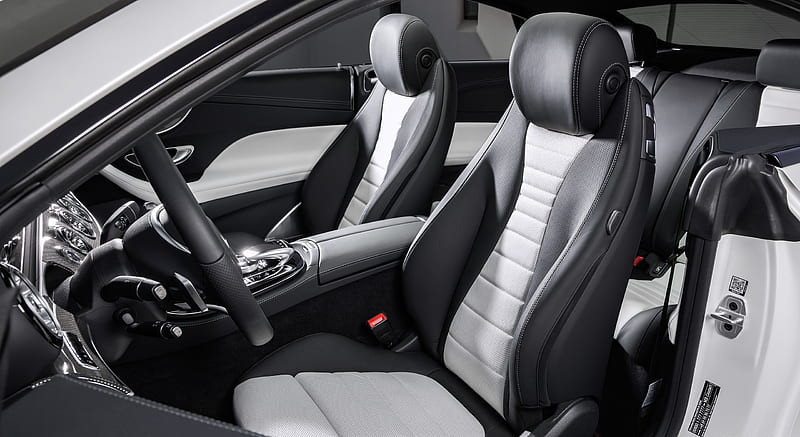 2018 Mercedes-Benz E-Class Coupe - Nappa White / Black Leather Interior, Front Seats , car, HD wallpaper