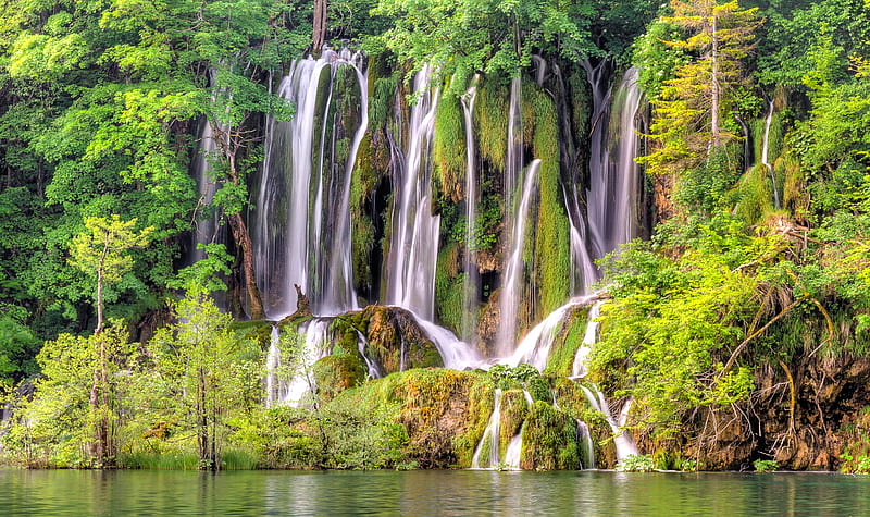Earth, Plitvice lake, Croatia, Plitvice lakes, Waterfall, HD wallpaper