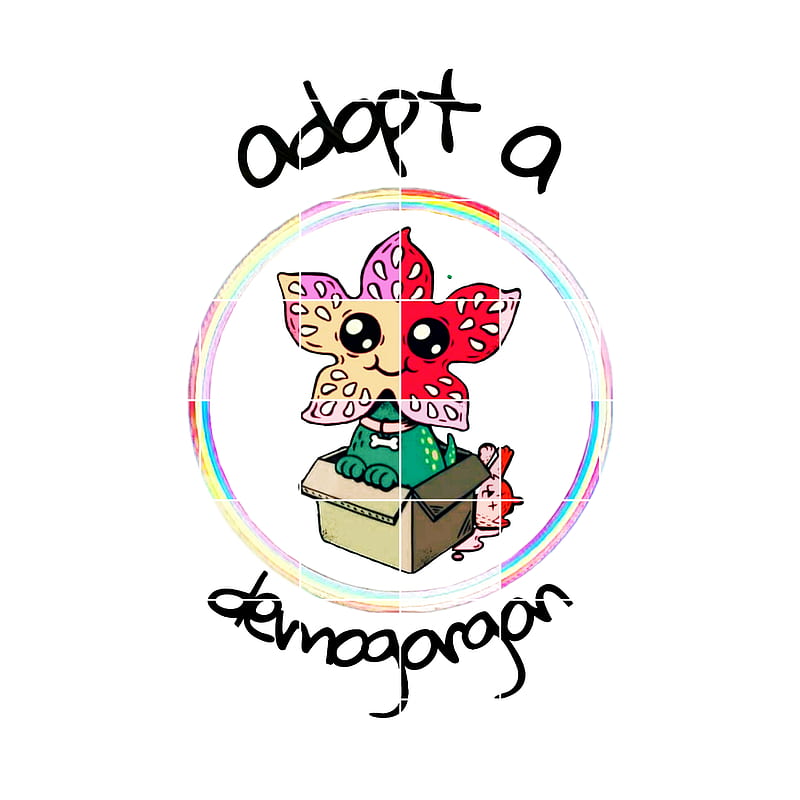 Demogorgon, adopt a demogorgon, white, red, stranger things, HD phone wallpaper