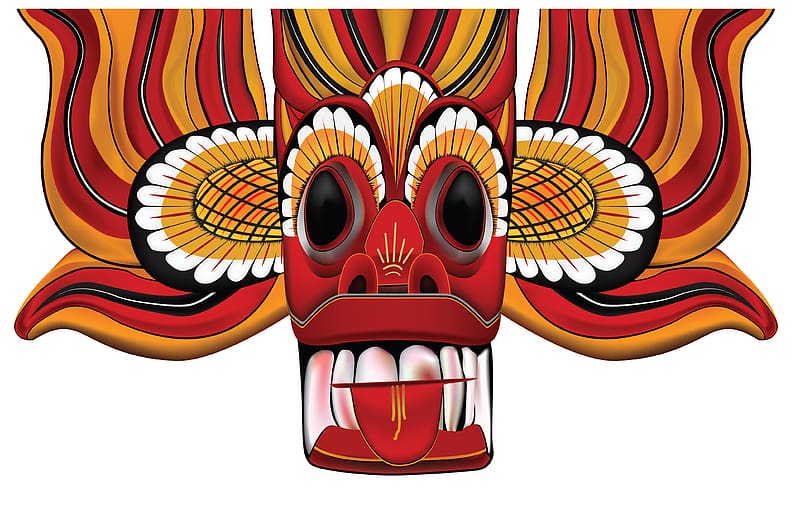 Illustration, Mask, Artistic, Devil, Sri Lanka, Cultural, HD wallpaper