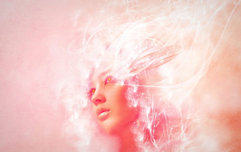 Girl, fantasy, white, woman, pink, HD wallpaper | Peakpx