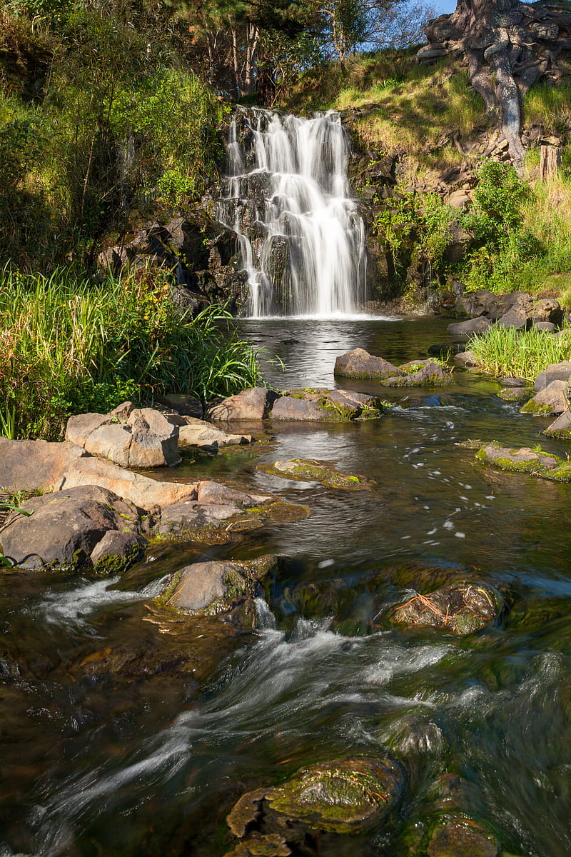 waterfall, rocks, stones, stream, flow, HD phone wallpaper
