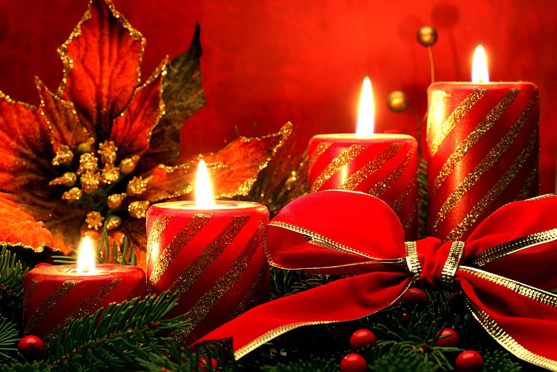 Advent wreath, red, candle, christmas, HD wallpaper