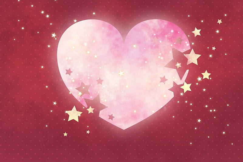 Heart & Stars, red, stars, pretty, art, lovely, background, bonito,  abstract, HD wallpaper | Peakpx