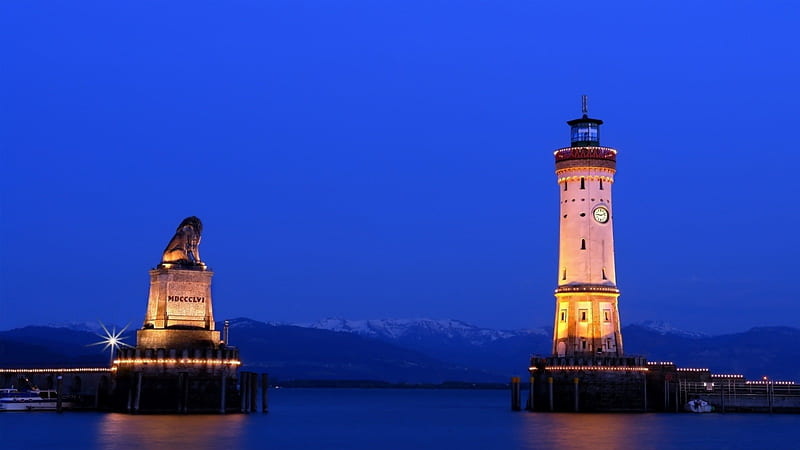 Lighthouse_Tower Clock, scenic, mountains, ocean, lighthouses, tower ...