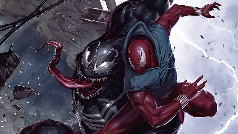 Spider-Man vs Venom Comic Art Marvel, HD wallpaper