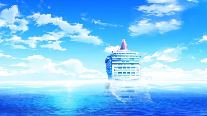 Anime Ship, Ship, Scenery, Anime, Sky, Blue, See, Nature, HD wallpaper |  Peakpx