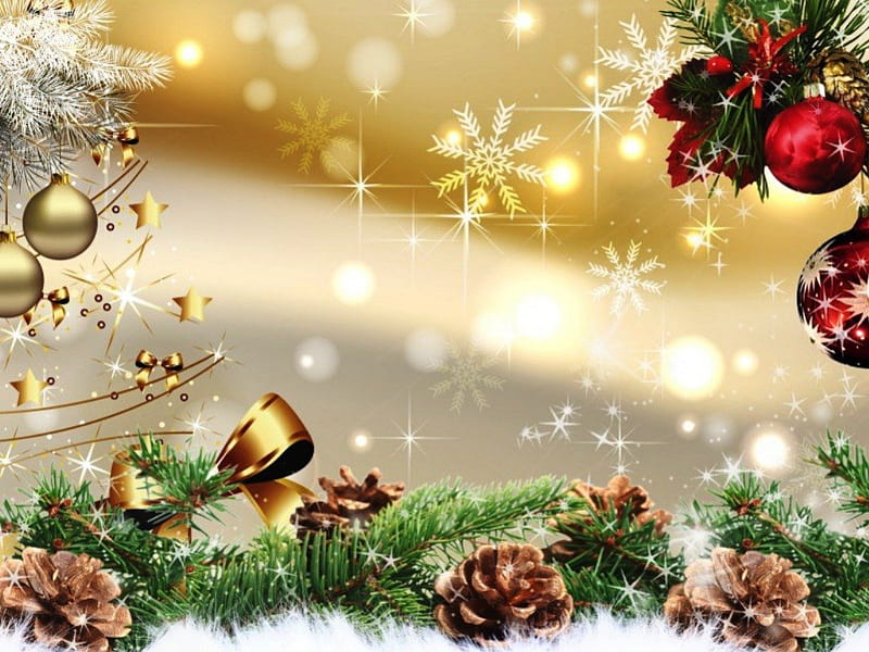 Christmas, stars, holidays, christmas, decoration, cones, colors ...