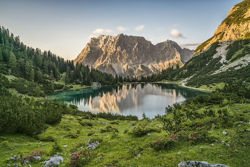 Lakes Lake Alps Austria Landscape Mountain Nature Hd Wallpaper