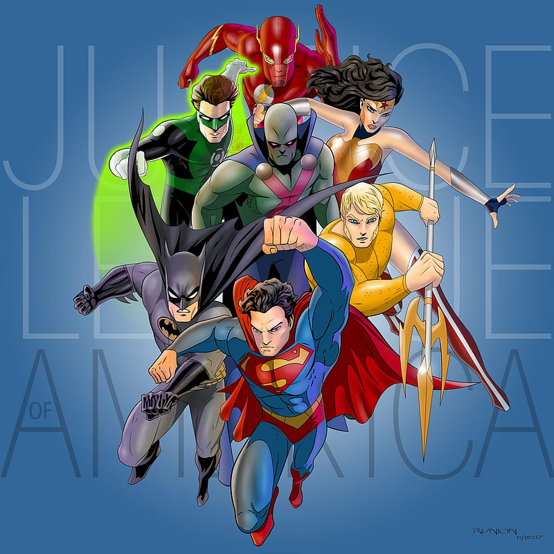 Justice League Art , justice-league, superman, batman, aquaman, cyborg, green-lantern, flash, wonder-woman, martian-manhunter, digital-art, artwork, HD phone wallpaper