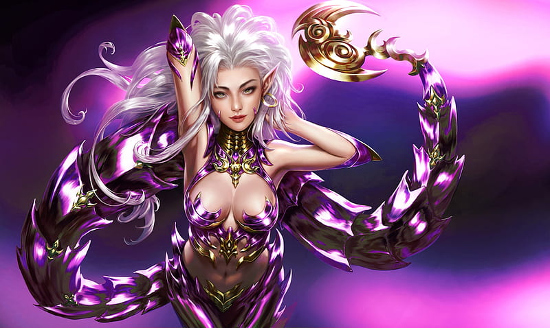 Fantasy Girl Fantasy Frumusete Luminos Purple Girl Yuan Jim Pink Gorgeous HD Wallpaper