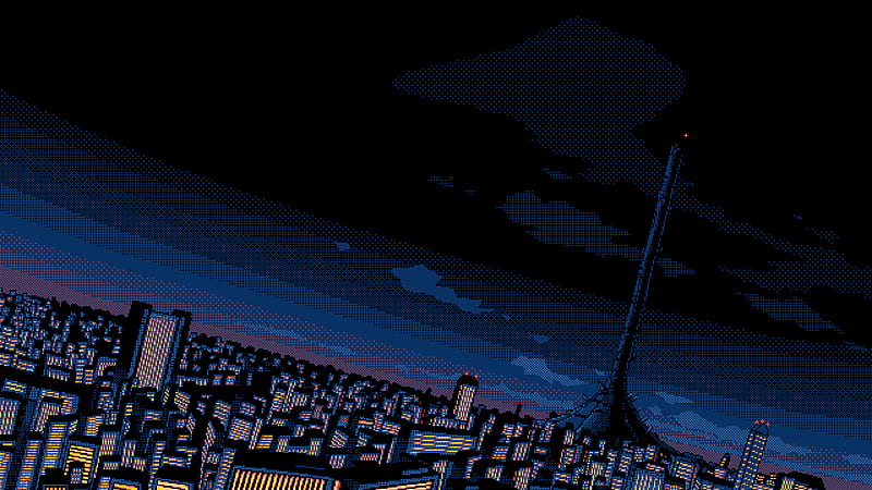 Cityscape Pixel City, pixel, 8-bit, cityscape, artist, artwork, digital-art, HD wallpaper