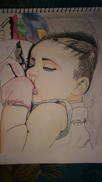 Artwork Father and baby son by AnnieH - MyArtBrief