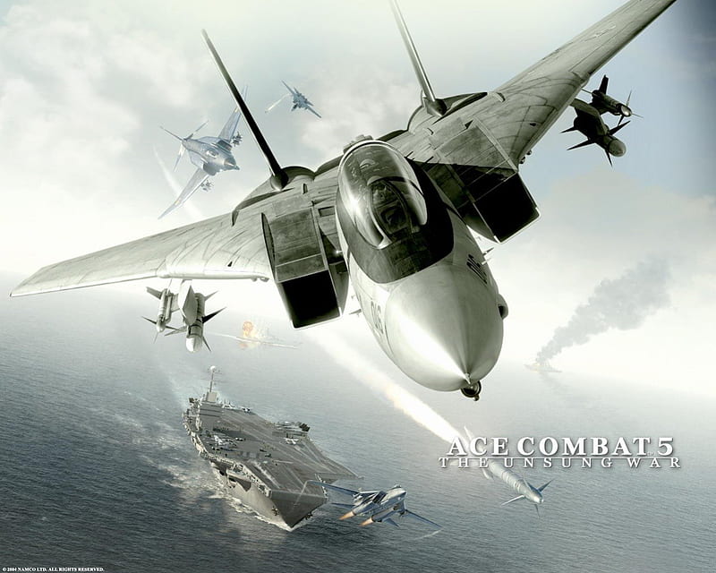 Ace Combat 5, carrier fighter, battlegroup, xbox, playstation 3, ace combat, HD wallpaper