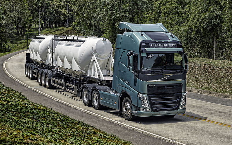 Volvo FH, new truck, gas transportation concepts, gas tank transportation, cargo delivery, new green FH, swedish trucks, Volvo, HD wallpaper
