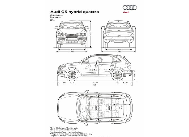 Audi Q5 Hybrid - Technical Drawing, car, HD wallpaper