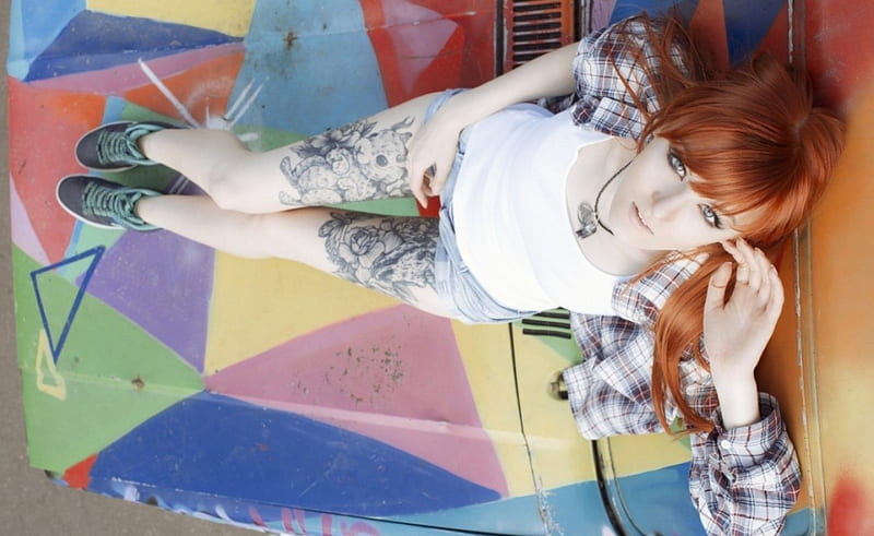 Redhead, model, jean, shorts, HD wallpaper Redhead, model, jean, shorts, HD wallpaper