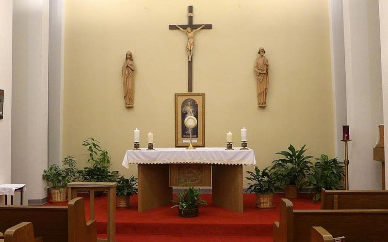 Adoration Chapel, altar, chapel, church, adoration, Jesus, HD wallpaper