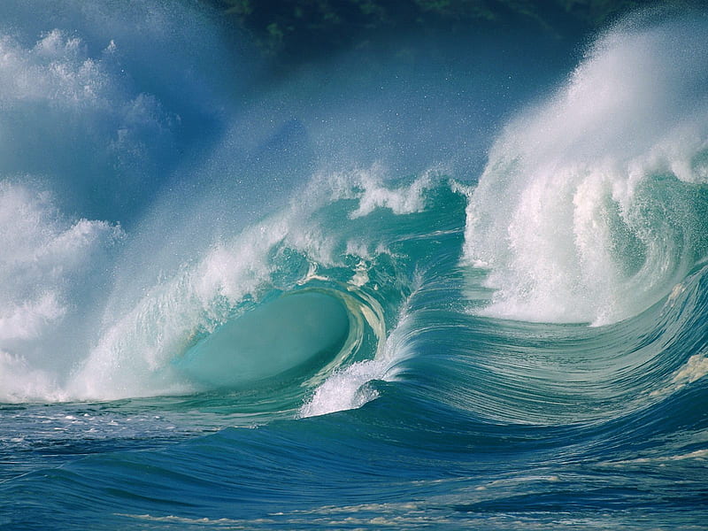 Giant Waves, water, ocean, clouds, sky, wave, HD wallpaper