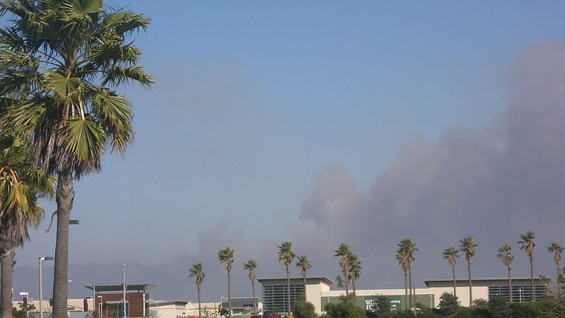 Springs Fire in Southern California, 101way, California, smoke, Fire, Springs, HD wallpaper