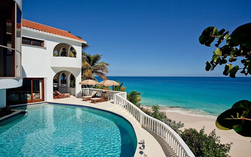 Anguilla-Mallihouana Resort, architecture, nature, beaches, ocean, HD wallpaper Anguilla-Mallihouana Resort, architecture, nature, beaches, ocean, HD wallpaper