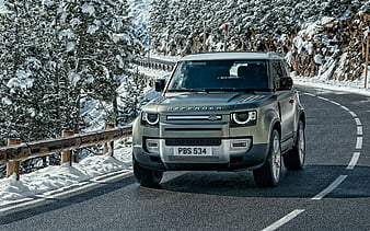 Land Rover Defender, 2020, L663, exterior, front view, new SUV, new gray Defender, British cars, Land Rover, HD wallpaper