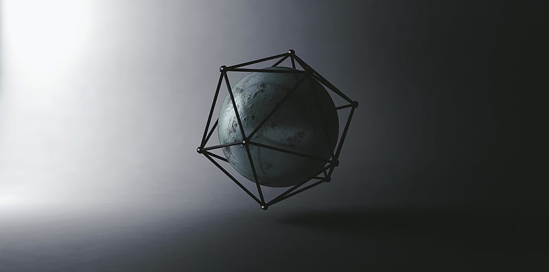 ball, icosahedron, shapes, geometry, HD wallpaper