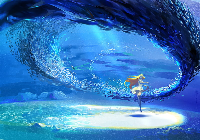 Anime Underwater 4k Ultra HD Wallpaper by あすてろid