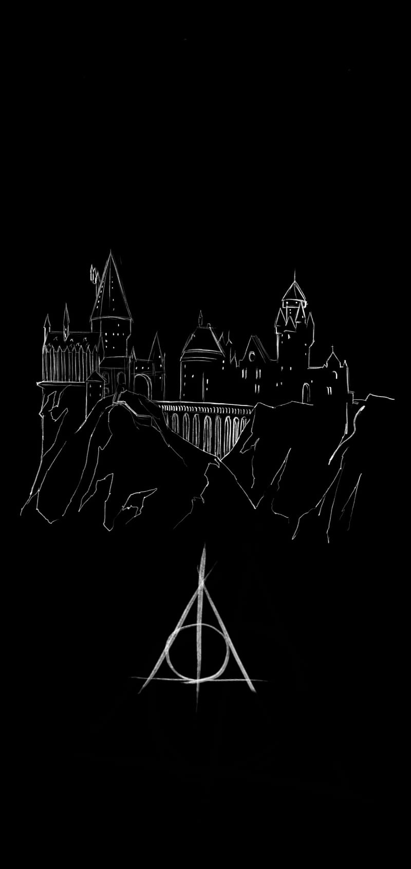 Harry potter , android, castle, drawing, harry potter, hogwarts, HD phone wallpaper