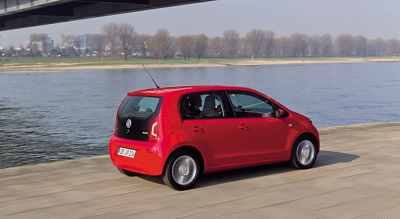 Volkswagen UP! 4-Door Red - Rear , car, HD wallpaper