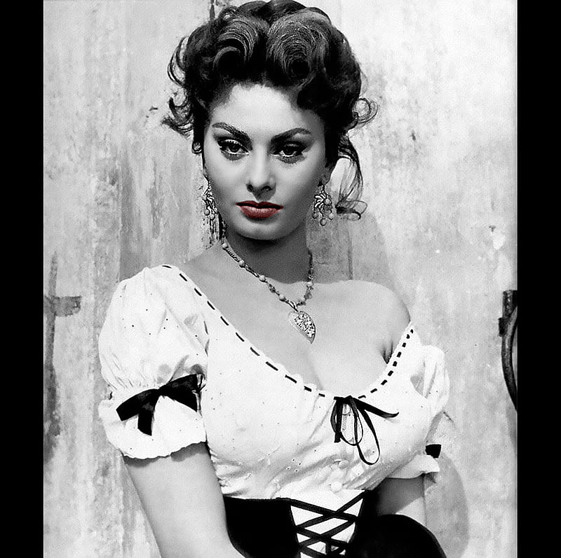 Sophia Loren, young, bw, italian, hot, girls, woman, HD wallpaper