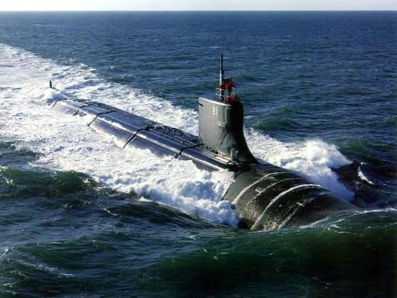 A Submarine, submarine, water, blue, ocean, HD wallpaper