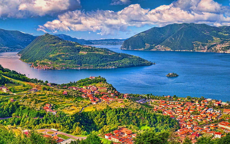 Maggiore Lake summer, mountains, Lago Maggiore, beautiful nature, Lombardy, Italy, Europe, Dolomites, italian nature, R, HD wallpaper