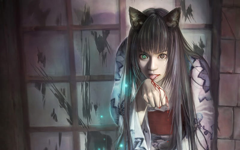 Fantasy-CG-Character i-chen-lin-Cat-Girl-001010, HD wallpaper