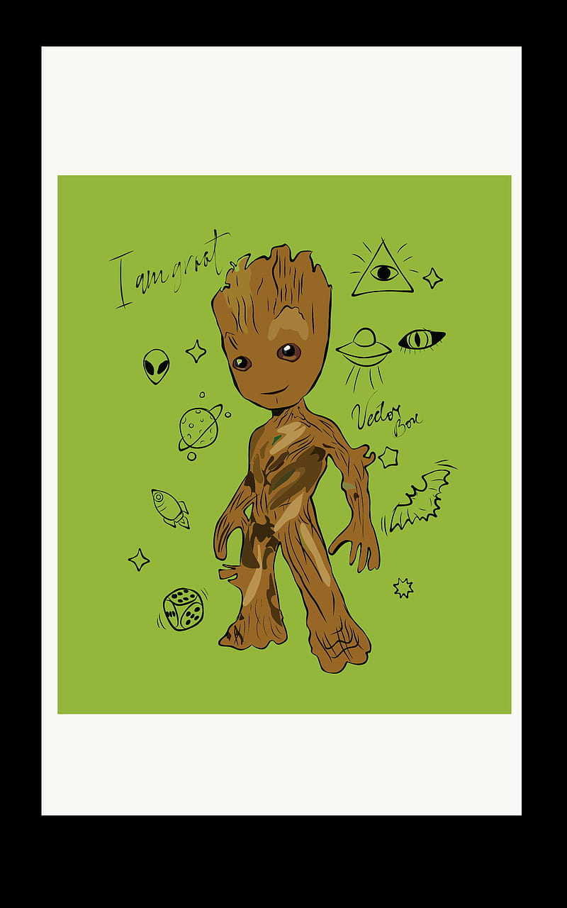 Groot, avengers, guardian of the galaxy, i am groot, marvel, HD phone wallpaper