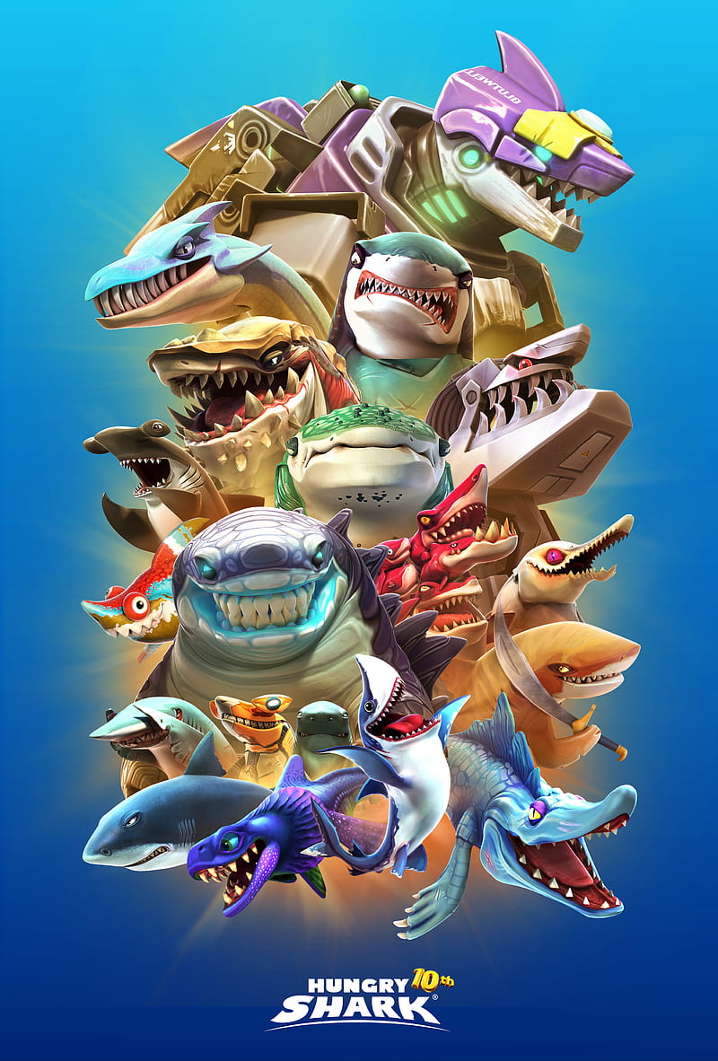 Hungry Shark 10th, gaming, HD phone wallpaper