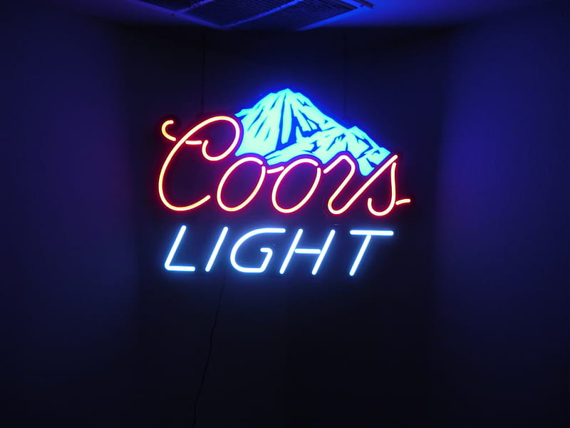Coors Light, neon, sign, coors, beer, HD wallpaper