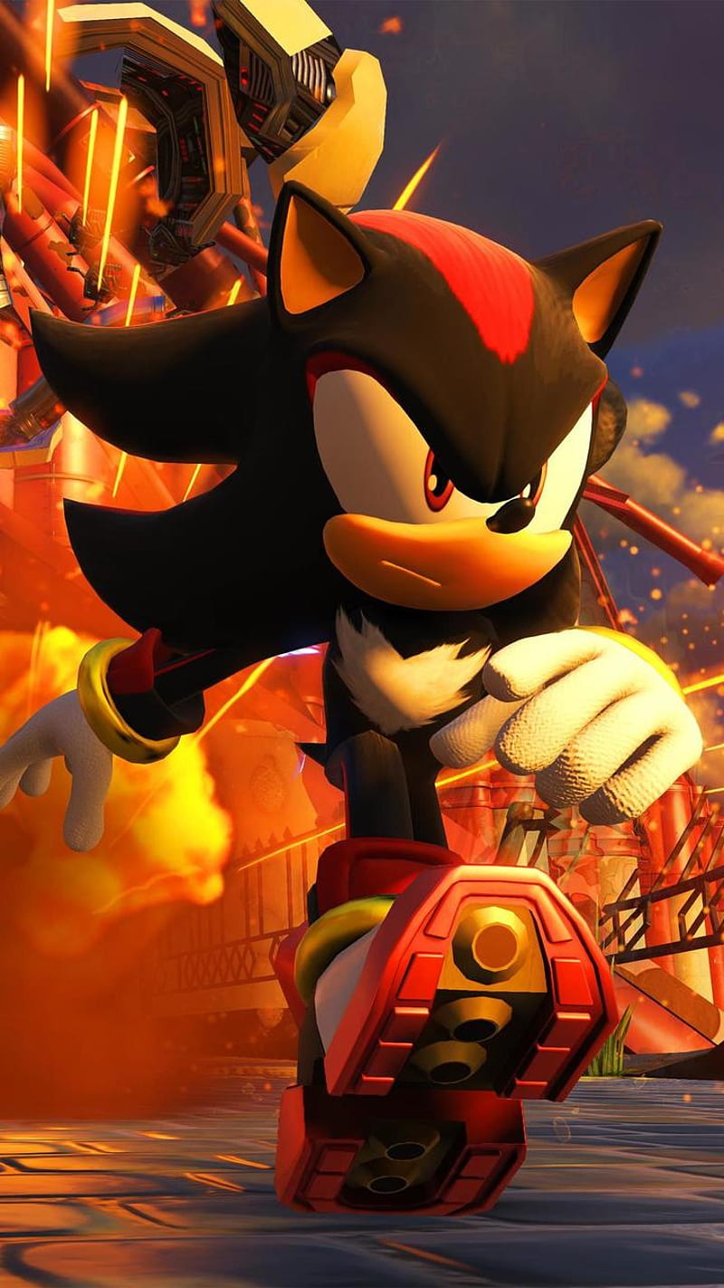 Shadow, black, hedgehog, sonic, sonic forces, HD phone wallpaper