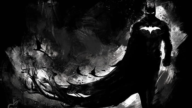 Dark Knight Monochrome , batman, superheroes, artwork, digital-art, artist, HD wallpaper